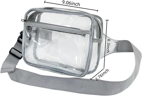 TotePrint Waterproof Transparent Black and White Packs for Women and Men,Clear Belt Bag with Adjustable Strap,Crossbody Bag Waist Bag Clear Purse for Shopping,Concerts,Stadium in Saudi Arabia