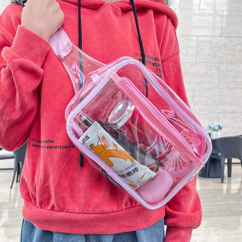 TotePrint Waterproof Transparent Black and White Packs for Women and Men,Clear Belt Bag with Adjustable Strap,Crossbody Bag Waist Bag Clear Purse for Shopping,Concerts,Stadium in Saudi Arabia