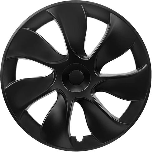 KAVANIC يناسب Tesla Model Y غطاء العجلة Hubcap 19 بوصة أسود غير لامع يدعم تصميم شعار التماثل (قطعة واحدة من الجانب 1) نمط Uberturbine 2020-2023 نموذج Y Gemini استبدال غطاء العجلة in Saudi Arabia