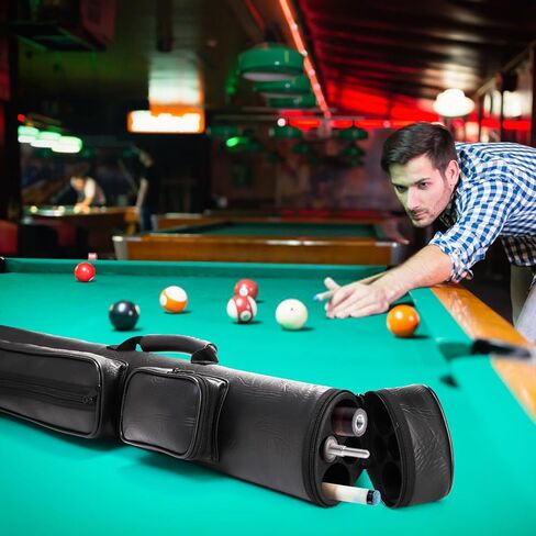 حقيبة عصا البلياردو 2 × 2، حقيبة عصا حمام السباحة من جلد البولي يوريثان تحمل ما يصل إلى 2 مؤخرة وعمودين حتى 58 بوصة، حقيبة عصا البلياردو مع أحزمة كتف، ملحقات البلياردو in Kuwait