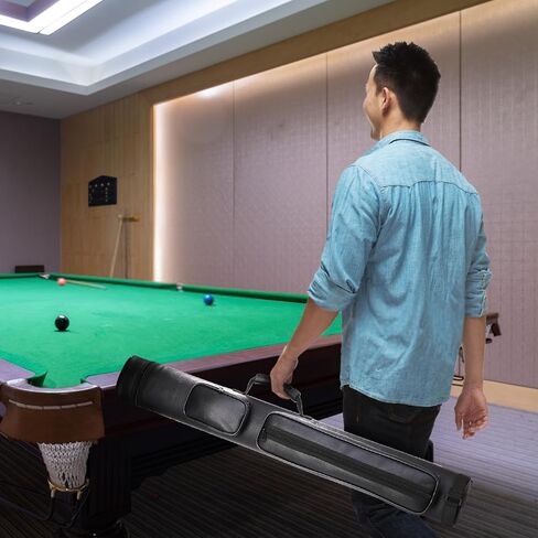 حقيبة عصا البلياردو 2 × 2، حقيبة عصا حمام السباحة من جلد البولي يوريثان تحمل ما يصل إلى 2 مؤخرة وعمودين حتى 58 بوصة، حقيبة عصا البلياردو مع أحزمة كتف، ملحقات البلياردو in Kuwait