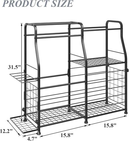 Garage Sports Equipment Organizer with Elastic Rope, Garage Ball Storage with Hooks, Garage Sports Organizer for Sports Gear, Garage Toy Storage, Ball Storage Rack for Garage in Saudi Arabia