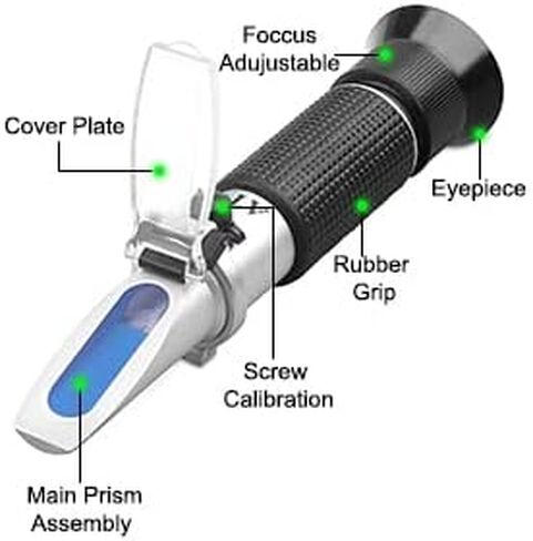 Honey Refractometer with ATC - Measures Honey Moisture, Brix, and Baume, 58-90% Brix Scale Range in Saudi Arabia