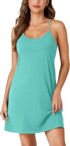 KIFOVEN Women’s Sleeveless Nightgown Spaghetti Straps Cotton Chemise Nightdress Full Slip Sleepwear Pj Dress Sleep Shirt in Saudi Arabia