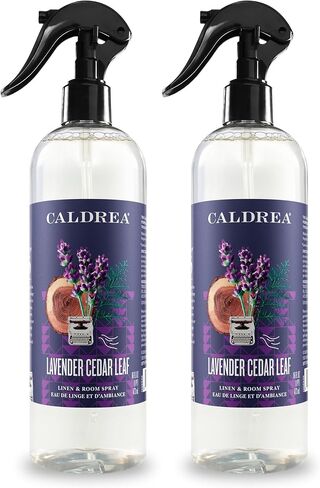 Caldrea Linen and Room Spray Air Freshener, Made with Essential Oils, Plant-Derived and Other Thoughtfully Chosen Ingredients, Lavender Cedar Leaf, 16 oz, 2 Pack in Saudi Arabia