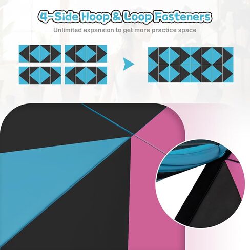 سجادة الجمباز من GYMAX، بساط تمرين قابل للطي مقاس 10.16 سم × 25.4 سم × 5.08 سم مع مقابض للحمل، مثبتات بخطاف وحلقة، بساط مقاوم للماء لليوجا، والتمدد، والفنون القتالية، وصالة الألعاب الرياضية المنزلية in Kuwait