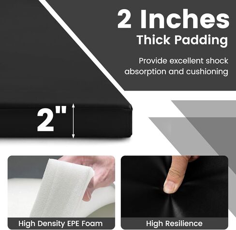 GYMAX Gymnastics Mat, 4' x 10' x 2" Folding Exercise Mat w/Carrying Handles, Hook & Loop Fasteners, Tumbling Mat Waterproof for Yoga, Stretching, Martial Arts, Home Gym in Kuwait