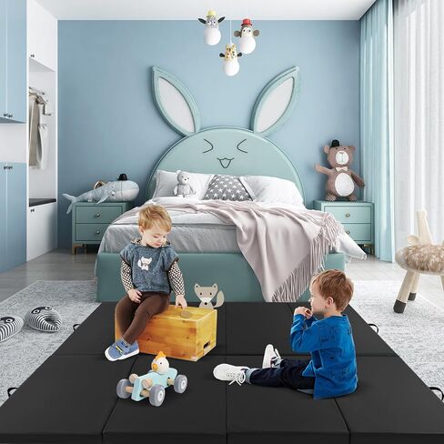 GYMAX Gymnastics Mat, 4' x 10' x 2" Folding Exercise Mat w/Carrying Handles, Hook & Loop Fasteners, Tumbling Mat Waterproof for Yoga, Stretching, Martial Arts, Home Gym in Kuwait