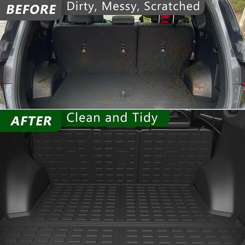 6&7 Seat Cargo Mat Compatible with 2024 2025 Santa Fe Trunk Liner with Backrest Mat Replacement for 2024 2025 Santa Fe Accessories(2024-2025,Cargo Mat with Backrest Mat) in Kuwait