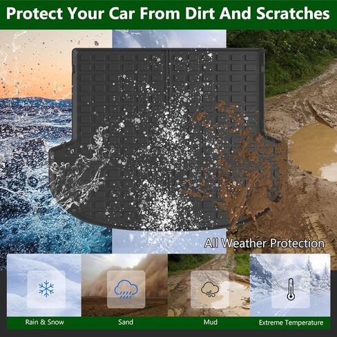 6&7 Seat Cargo Mat Compatible with 2024 2025 Santa Fe Trunk Liner with Backrest Mat Replacement for 2024 2025 Santa Fe Accessories(2024-2025,Cargo Mat with Backrest Mat) in Kuwait