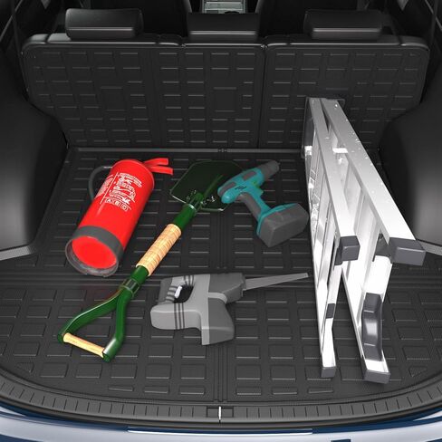 6&7 Seat Cargo Mat Compatible with 2024 2025 Santa Fe Trunk Liner with Backrest Mat Replacement for 2024 2025 Santa Fe Accessories(2024-2025,Cargo Mat with Backrest Mat) in Kuwait