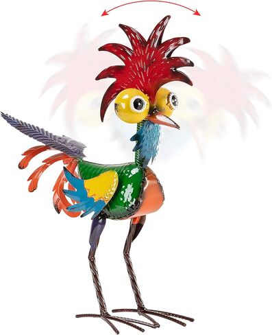 تمثال ديكور ساحة الديك المعدني بطول 45.72 سم من Alpine Corporation للاستخدام الداخلي/الخارجي in Kuwait