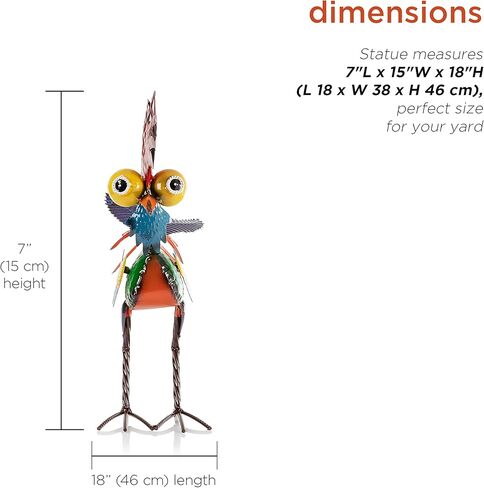 تمثال ديكور ساحة الديك المعدني بطول 45.72 سم من Alpine Corporation للاستخدام الداخلي/الخارجي in Kuwait