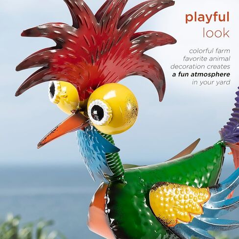 تمثال ديكور ساحة الديك المعدني بطول 45.72 سم من Alpine Corporation للاستخدام الداخلي/الخارجي in Kuwait