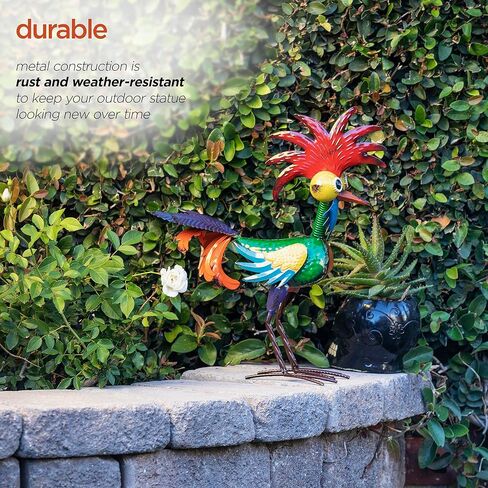 تمثال ديكور ساحة الديك المعدني بطول 45.72 سم من Alpine Corporation للاستخدام الداخلي/الخارجي in Kuwait