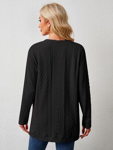 Women's Open Front Cardigan Sweaters Lightweight Casual Long Sleeve Knit Cardigan Button Down Outwear with Pockets in Saudi Arabia