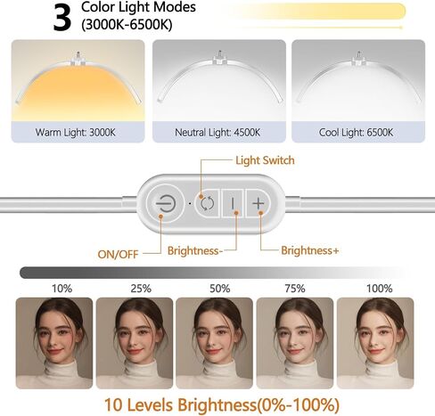 yAyusi Lash Light for Eyelash Tech، مصباح رموش أرضي قابل للطي لوصلات الرموش، تقنية الرموش LED بضوء نصف القمر مع حامل هاتف، ضوء تجميلي خافت للرموش/العناية بالبشرة/الوشم in Saudi Arabia