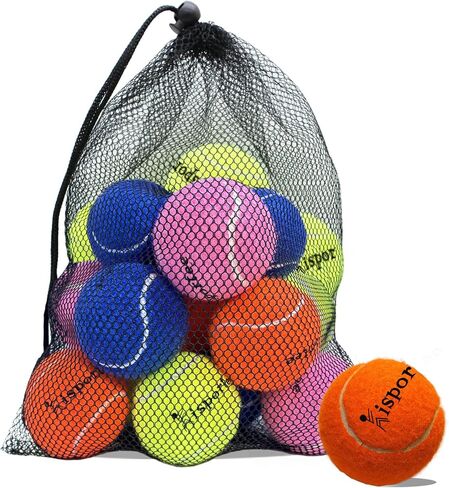 Tennis Balls, 12 Pack Colorful Tennis Ball Practice Balls, Tennis Balls for Dog, Come with Mesh Bag for Transport, Good for Beginner Training Tennis Ball in Saudi Arabia