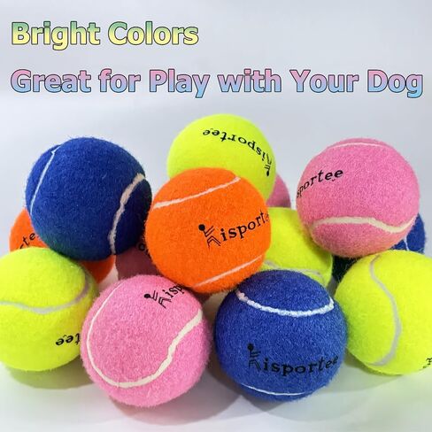 Tennis Balls, 12 Pack Colorful Tennis Ball Practice Balls, Tennis Balls for Dog, Come with Mesh Bag for Transport, Good for Beginner Training Tennis Ball in Saudi Arabia
