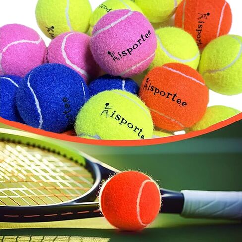 Tennis Balls, 12 Pack Colorful Tennis Ball Practice Balls, Tennis Balls for Dog, Come with Mesh Bag for Transport, Good for Beginner Training Tennis Ball in Saudi Arabia