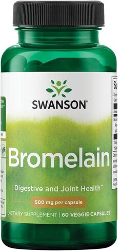 Swanson Maximum Strength Bromelain 1200 Gdu 500 Milligrams 60 Veg Capsules Enzyme in Saudi Arabia