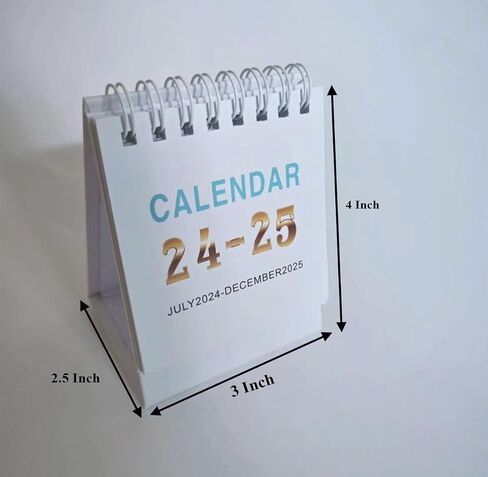 Mini Desk Calendar 2024-2025, 18 Months July 2024 to December 2025 Small Desktop Standing Flip Calendar, Dual Coils 4"x3" Tiny Monthly Planner for Office Home Classroom (Purple) in Saudi Arabia