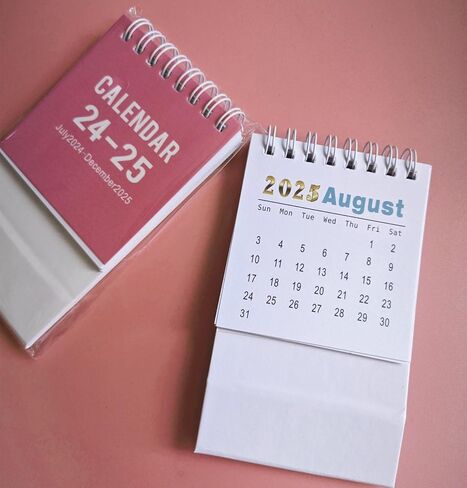 Mini Desk Calendar 2024-2025, 18 Months July 2024 to December 2025 Small Desktop Standing Flip Calendar, Dual Coils 4"x3" Tiny Monthly Planner for Office Home Classroom (Purple) in Saudi Arabia