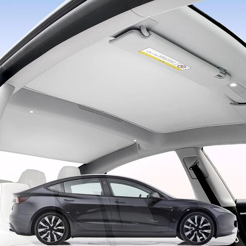 Sunshade Front & Rear Glass Roof for Tesla Model 3 2017-2023 UV Protection Heat Insulation Sun Shades with Skylight Reflective Covers Foldable Sunshield Heatshield Black in Saudi Arabia