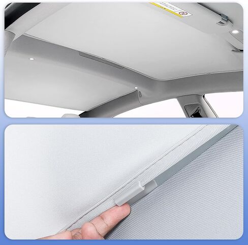 Sunshade Front & Rear Glass Roof for Tesla Model 3 2017-2023 UV Protection Heat Insulation Sun Shades with Skylight Reflective Covers Foldable Sunshield Heatshield Black in Saudi Arabia