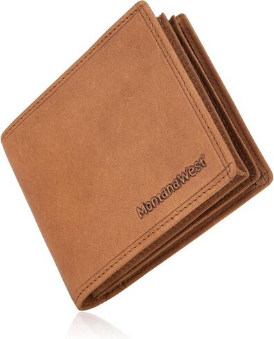 Montana West Slim Minimalist Wallet for Men Bifold Leather Wallets Mens Black RFID Blocking Wallet Front Pocket Wallet with ID Window in Saudi Arabia