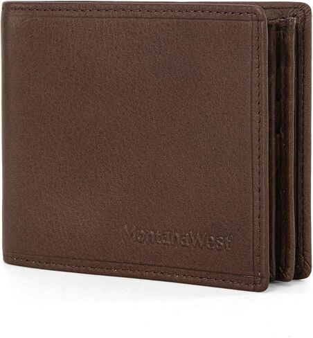 Montana West Slim Minimalist Wallet for Men Bifold Leather Wallets Mens Black RFID Blocking Wallet Front Pocket Wallet with ID Window in Saudi Arabia