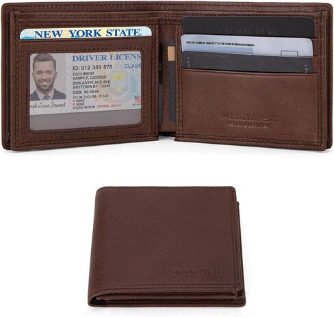 Montana West Slim Minimalist Wallet for Men Bifold Leather Wallets Mens Black RFID Blocking Wallet Front Pocket Wallet with ID Window in Saudi Arabia