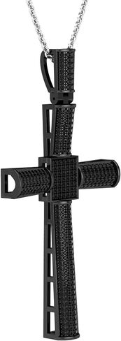Dazzlingrock Collection 0.75 Carat (ctw) Round Black Diamond Hip Hop Men's Cross Pendant 3/4 CT in Saudi Arabia