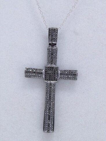 Dazzlingrock Collection 0.75 Carat (ctw) Round Black Diamond Hip Hop Men's Cross Pendant 3/4 CT in Saudi Arabia