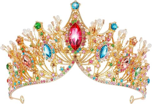 VELSCRUN Green Crystal Birthday Tiara Crowns for Women Girls Elegant Princess Crown Headband Birthday Girls Sash Happy Birthday Princess Party Decorations Birthday Cake Topper Hair Accessories in Saudi Arabia