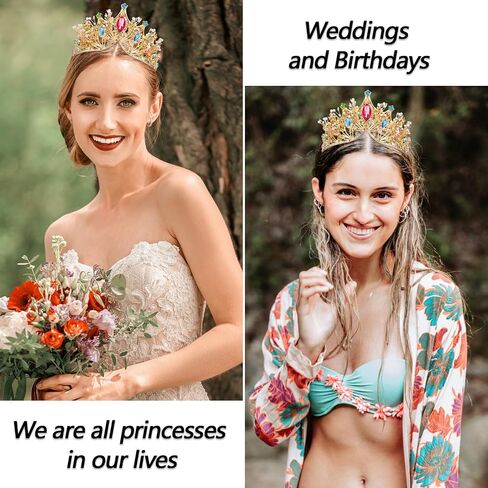 VELSCRUN Green Crystal Birthday Tiara Crowns for Women Girls Elegant Princess Crown Headband Birthday Girls Sash Happy Birthday Princess Party Decorations Birthday Cake Topper Hair Accessories in Saudi Arabia