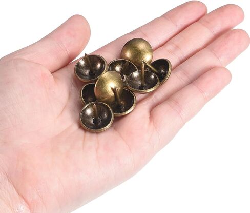 uxcell Upholstery Tacks Nail Pins Furniture, 50Pcs 16x16mm Thumb Tack Pins Assortment Kit Carbon Steel for Home Sofa DIY Decorative Nail Heads Nails, Yellow Bronze in Saudi Arabia