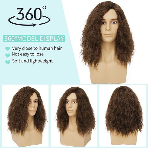 شعر مستعار رمادي 80s للرجال شعر مستعار طويل مجعد البوري 70s شعر مستعار رمادي حفلة معدنية ثقيلة شعر مستعار مضحك زي شعر مستعار in Kuwait