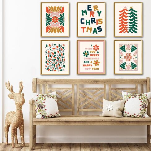 WINDVALE Pine Tree Wall Art, 8" x 10" Botanical Poster Winter Decor,Vintage Farmhouse Christmas Wall Decor,Christmas Pictures for Holiday Bathroom Bedroom Winter Room Decor (UNFRAMED) in Saudi Arabia