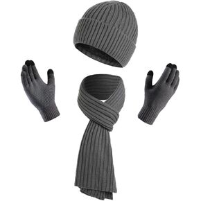 KRATARC الشتاء البارد النساء الرجال وشاح دافئ قبعة صغيرة مجموعة محبوك الصوف للجنسين in Kuwait