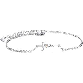 VONALA Faith Cross Bracelet 925 Sterling Silver Mustard Seed Jewelry Faith Hope Love Bracelet Christian Gifts for Women