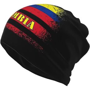 Cute Colombia Flag Multifunction Beanie Hats Slouchy Colombian Skull Cap Knit Hat Scarf for Men Women