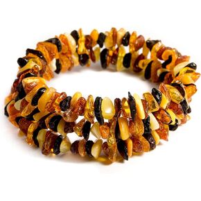Amber Wire Snake Wrist Adult Bracelet, Handmade Baltic Amber Jewelry Unpolished Smaller Amber), Multi Clear or Matte, Dark or Light Champagne, Cognac, Honey, Cherry, Sand