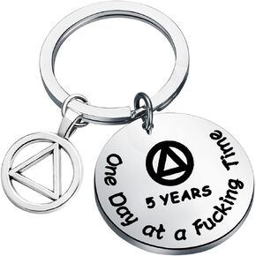 LQRI AA Recovery Sobriety Gift 1 Year 2 Years 5 Years AA Yearly Sobriety Anniversary Keychain Addiction Recovery Gift
