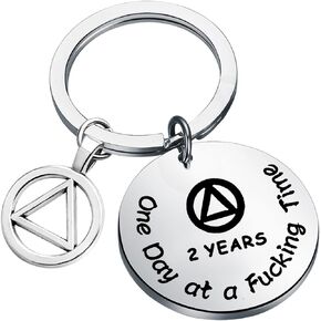 LQRI AA Recovery Sobriety Gift 1 Year 2 Years 5 Years AA Yearly Sobriety Anniversary Keychain Addiction Recovery Gift