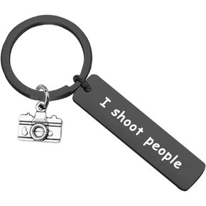 هدية مصور ENSIANTH I Shoot People Keychain Photography Gift Camera Keychain