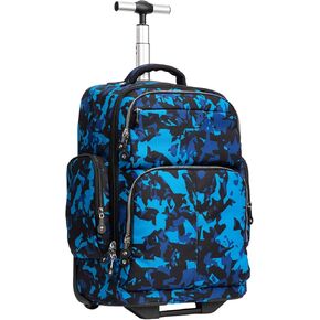 SKYMOVE 20 inches Big Storage Multifunction Travel Wheeled Rolling Backpack Luggage Books Laptop Bag, Blue