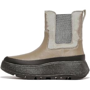 FitFlop F-Mode Water-Resistant Flatform Chelsea Boots for Women - Leather Upper - Microwobbleboard EVA Midsole