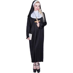 ReneeCho Women's Nun Costume Fancy Dress Cosplay Halloween Party Outfit for Adult