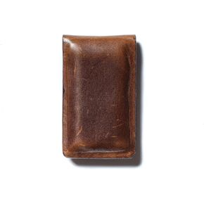 Moore and Giles Leather Money Clip - Brown